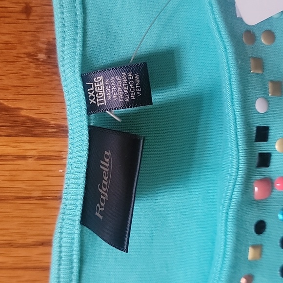 Rafaella Turquoise Embellished Knit Top - Picture 3 of 3